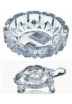 mahakal Crystal Glass Turtle Plated Feng Shui Tortoise Plate Vastu Yantra Feng Sui Lucky Gift Puja Articles Decorative Showpiece - 14 cm Decorative Showpiece - 6 cm&nbsp;&nbsp;(Crystal, Clear)