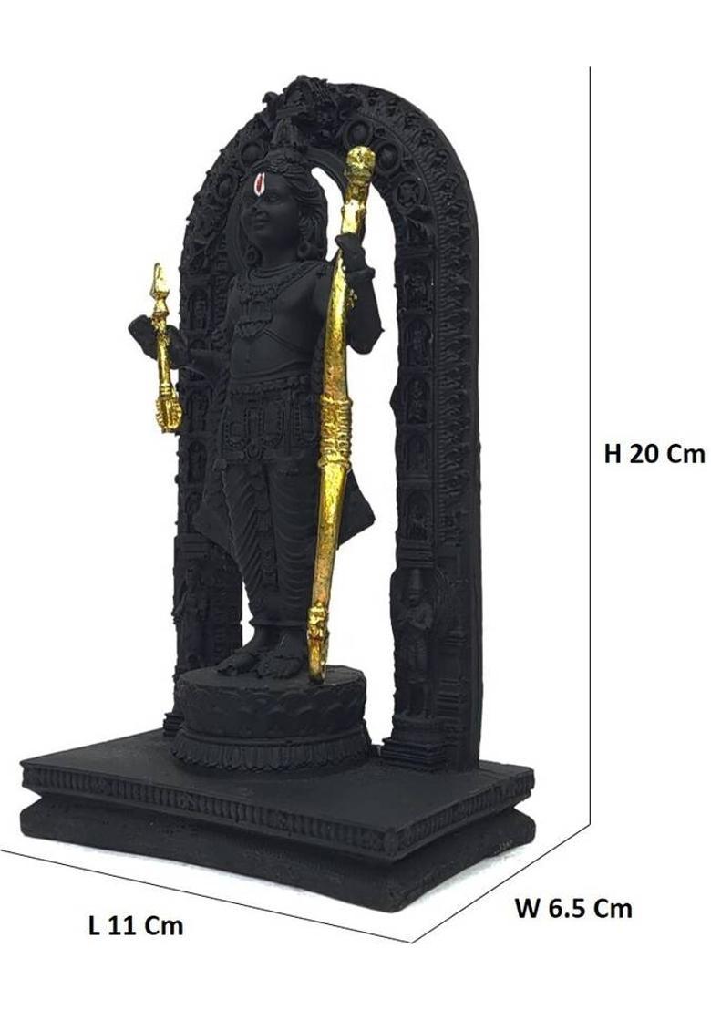 G-Srijan Polyresin Ram Lalla Ayodhya Idol Statue Showpiece Murti for Home Decor Decorative Showpiece - 20 cm&nbsp;&nbsp;(Polyresin, Black, Multicolor) - Indya