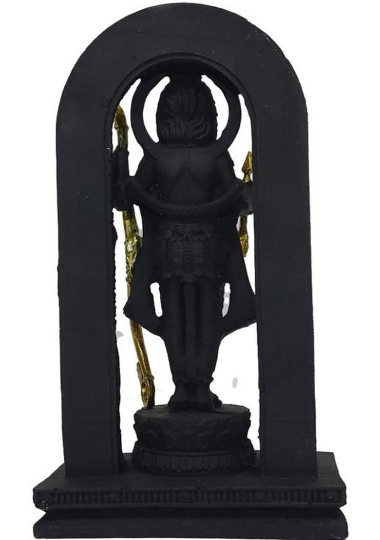 G-Srijan Polyresin Ram Lalla Ayodhya Idol Statue Showpiece Murti for Home Decor Decorative Showpiece - 20 cm&nbsp;&nbsp;(Polyresin, Black, Multicolor) - Indya