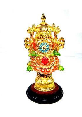 Urancia Feng Shui Chinese Rashi & Tibetan Efficacious Protection Nepal Buddhism Eight 8 Auspicious Good Symbols Prayer Statue for Vastu Fengshui Home Decorative Showpiece - 21 cm&nbsp;&nbsp;(Plastic, Gold)