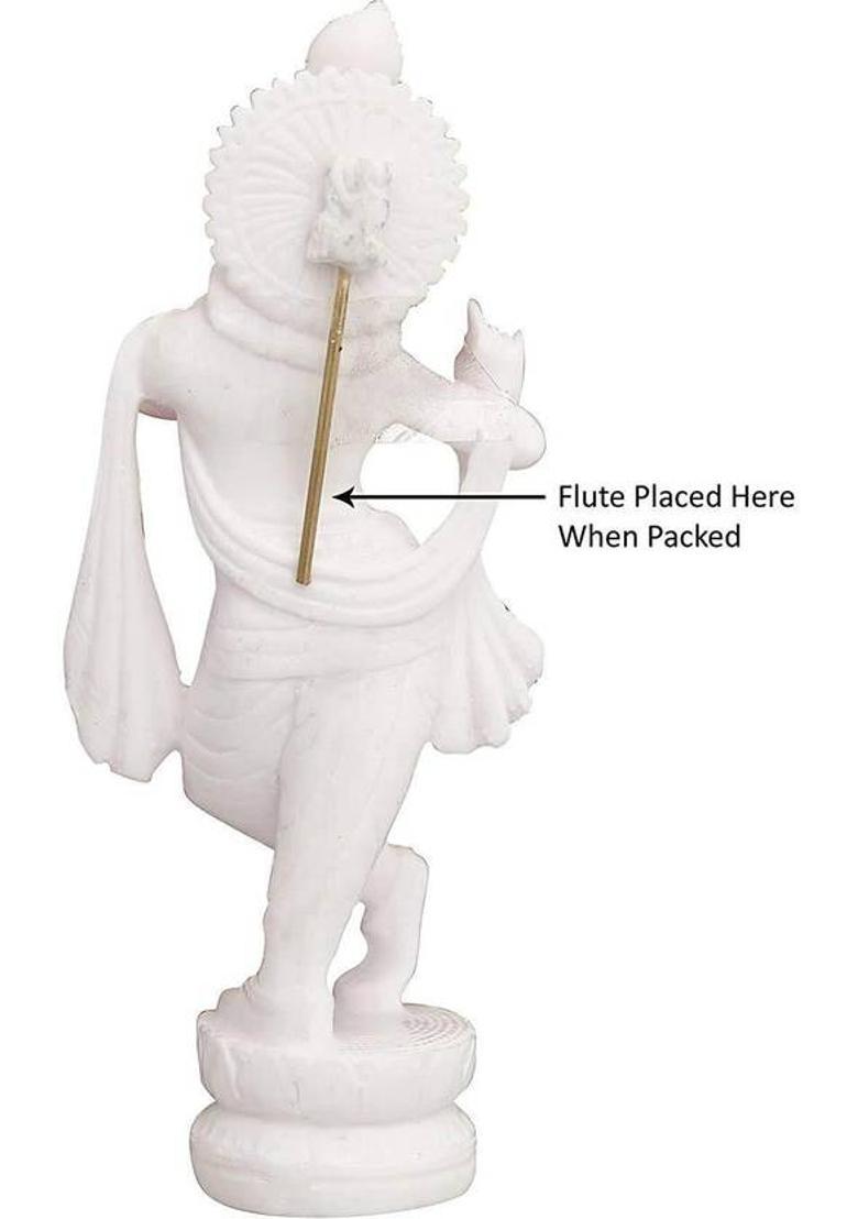 avenew Krishna Adventure- Hindu God of Love and Divine Decorative Showpiece - 14.5 cm&nbsp;&nbsp;(Resin, White) - Indya