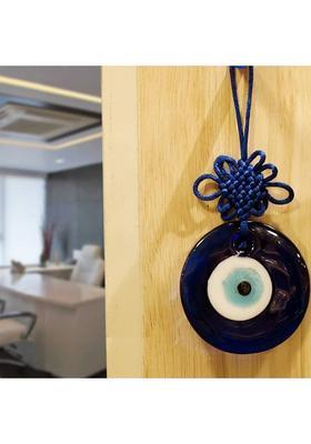 Shubhanjali Evil Eye Hanging for Home Decor Items Car Wall Decor Door Entrance Vastu 3 Inch Decorative Showpiece - 7.5 cm&nbsp;&nbsp;(Crystal, Glass, Blue)