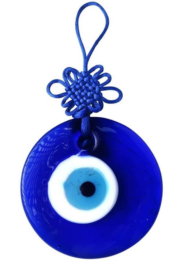 Shubhanjali Evil Eye Hanging for Home Decor Items Car Wall Decor Door Entrance Vastu 3 Inch Decorative Showpiece - 7.5 cm&nbsp;&nbsp;(Crystal, Glass, Blue) - Indya