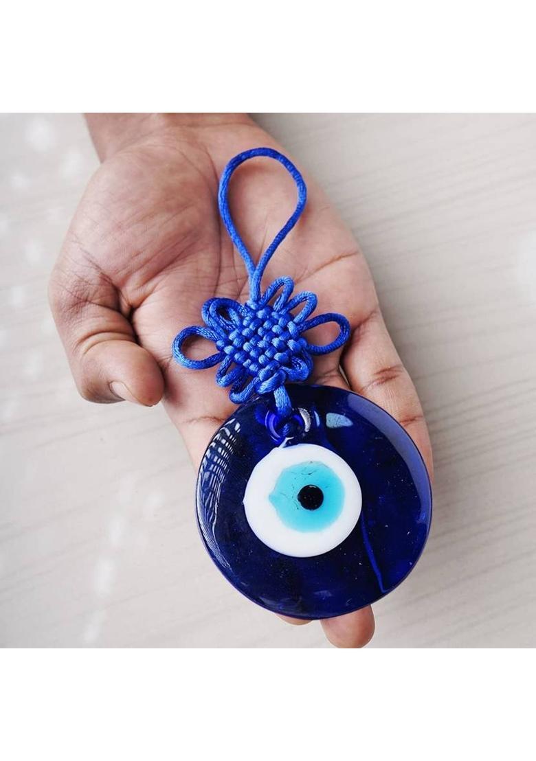 Shubhanjali Evil Eye Hanging for Home Decor Items Car Wall Decor Door Entrance Vastu 3 Inch Decorative Showpiece - 7.5 cm&nbsp;&nbsp;(Crystal, Glass, Blue) - Indya