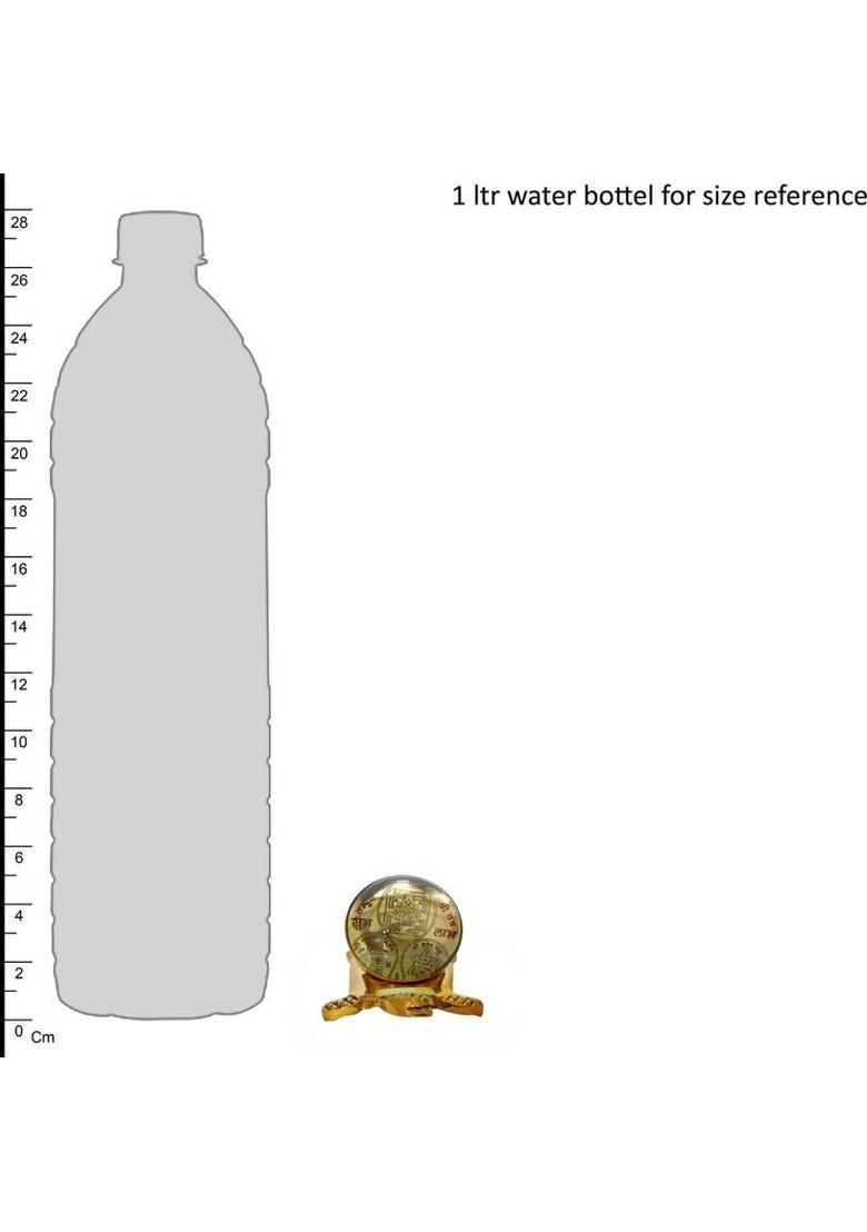 Vashoppee Vastu / Fang Shui Sampuran Shree Yantra On Tortoise Decorative Showpiece - 5 cm&nbsp;&nbsp;(Brass, Yellow) - Indya