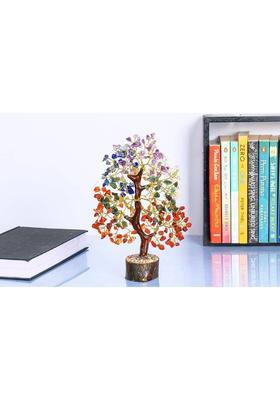 ActrovaX Feng Shui Seven Chakra Tree Decorative Showpiece - 22 cm&nbsp;&nbsp;(Stone, Wood, Multicolor)