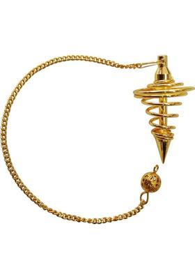 Shubhanjali Golden Spiral Pendulum Dowsing for Divination Tool Therapy Chakra Balancing Decorative Showpiece - 20 cm&nbsp;&nbsp;(Stone, Gold)