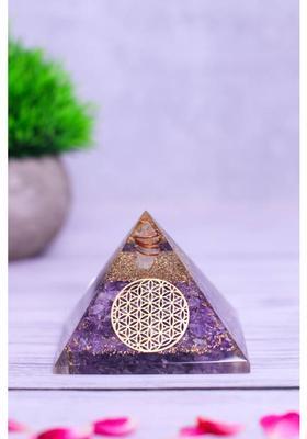 STUDIO VAIDIK Amethyst Orgonite Feng Shui & Vastu Pyramid Decorative Showpiece - 5.5 cm&nbsp;&nbsp;(Crystal, Glass, Purple)