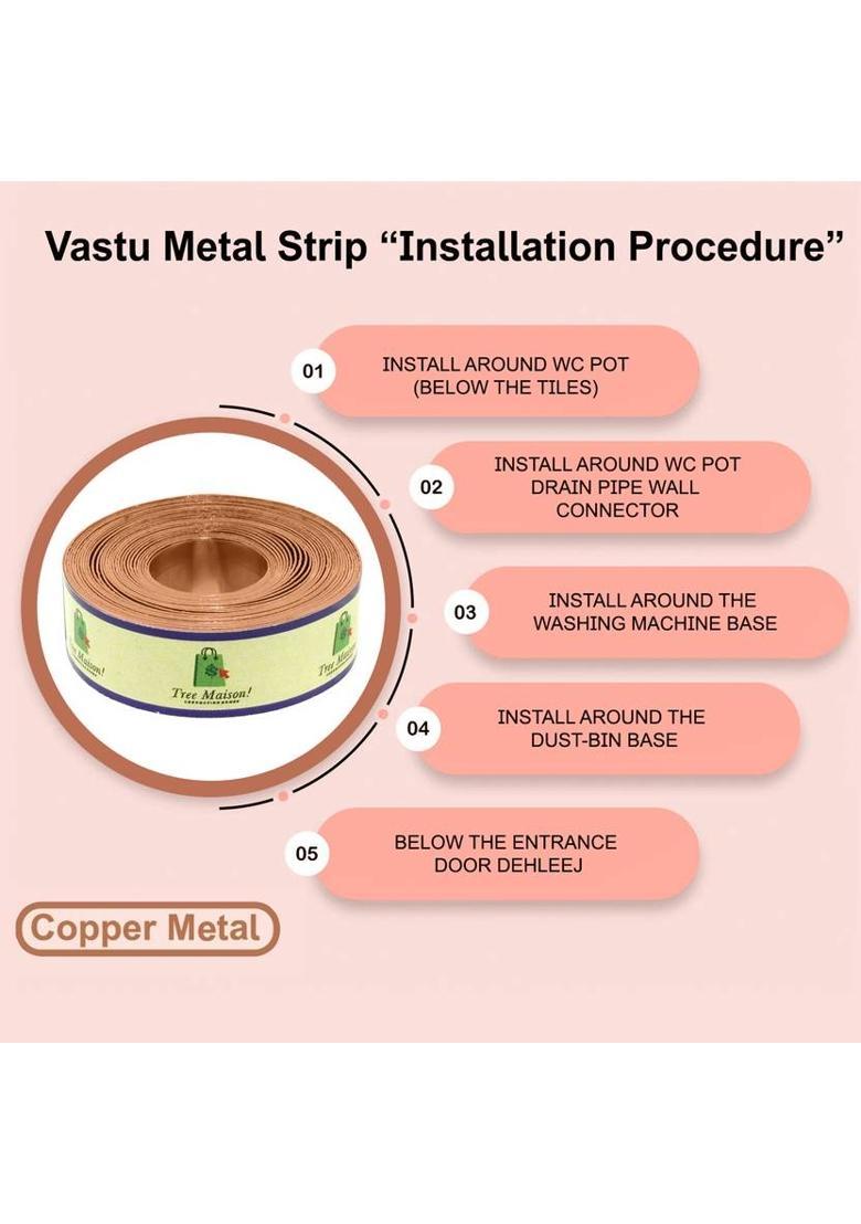 TREEMAISON Copper Strip For Vastu Remedy {8 Feet 12 MM Width 0.3 MM Thickness} {Pack-4} Decorative Showpiece - 11 cm&nbsp;&nbsp;(Copper, Copper) - Indya