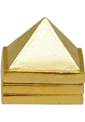 Vashoppee Vastu / Fang Shui Vastu / Feng Shui / Pyramid / Metal Pyramid Decorative Showpiece - 5 cm&nbsp;&nbsp;(Metal, Gold)