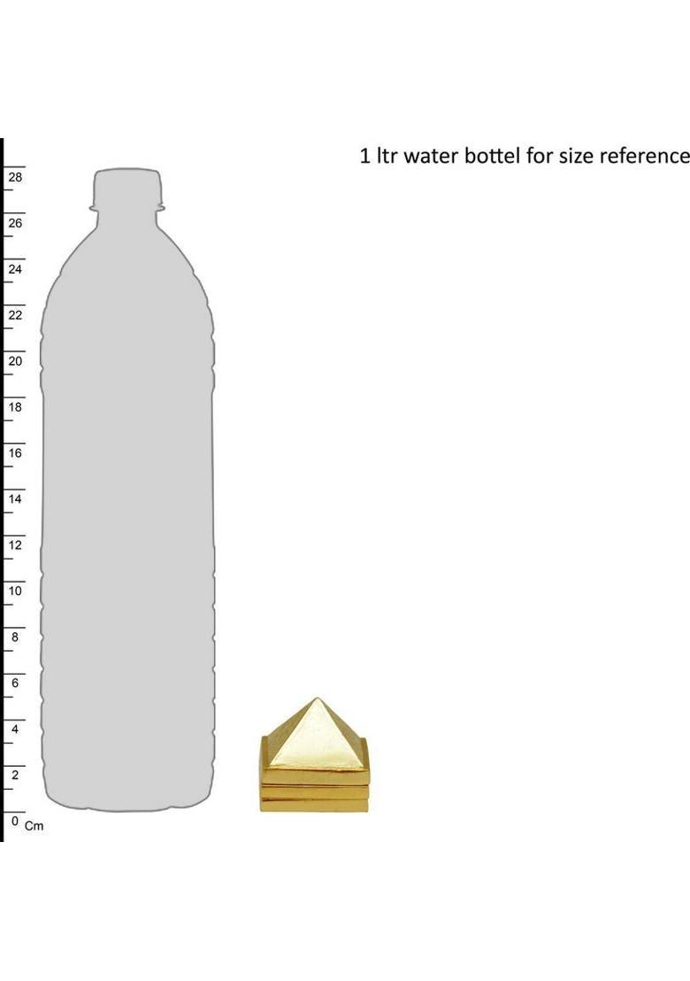 Vashoppee Vastu / Fang Shui Vastu / Feng Shui / Pyramid / Metal Pyramid Decorative Showpiece - 5 cm&nbsp;&nbsp;(Metal, Gold) - Indya