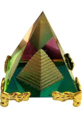 Feng Shui Art Vastu / Crystal Pyramid -For Positive Energy & Vastu Correction Decorative Showpiece - 6 cm&nbsp;&nbsp;(Glass, White)