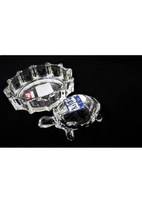 PURKUSH Fengshui Vastu Crystal Tortoise with Plate For Removing Negativity and For Good Health Money Prosperity Decorative Showpiece - 4 cm&nbsp;&nbsp;(Brass, White)