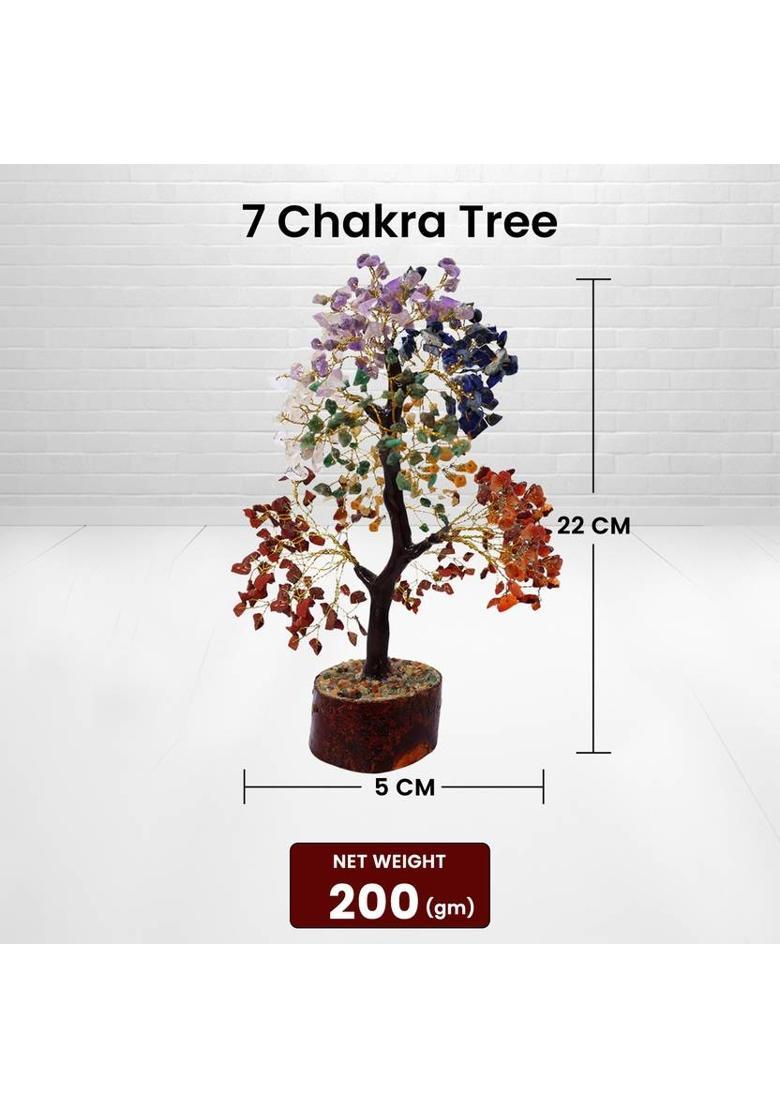 BHAGYA G 7 Chakra Tree Plant for Home & Offce Decor Goodluck Wealth Prosperity 200Beads Decorative Showpiece - 7 cm&nbsp;&nbsp;(Crystal, Multicolor) - Indya