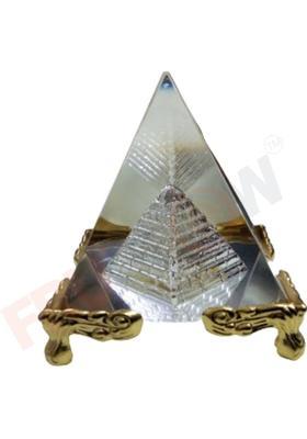 FRUGLOW Vastu Art Vastu / Feng Shui / Crystal Pyramid -For Positive Energy & Vastu Correction Decorative Showpiece - 6 cm (Glass, White) Decorative Showpiece - 6 cm&nbsp;&nbsp;(Crystal, Clear)