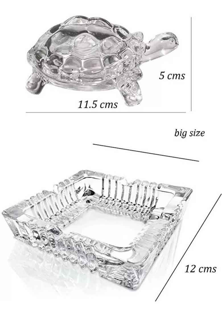 DIYAAN ENT fengshui vastu crystal glass tortoise turtle kachua plate home shop office decor Decorative Showpiece - 5 cm&nbsp;&nbsp;(Crystal, Glass, Clear) - Indya