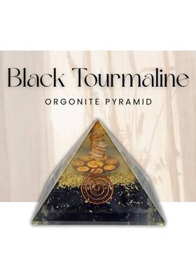 Calminds Black Tourmaline Pyramid crystal for home, Vastu Correction, Powerful Protection Decorative Showpiece - 8 cm&nbsp;&nbsp;(Crystal, Black)