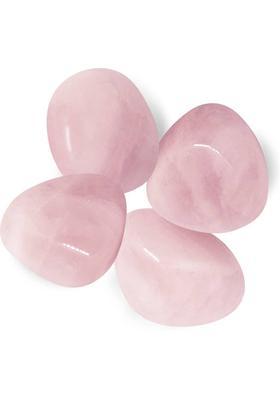 SOLAVA Original Rose Quartz Stone Tumble - 4 Piece Natural Pink Crystal Tumble Decorative Showpiece - 2 cm&nbsp;&nbsp;(Crystal, Pink)