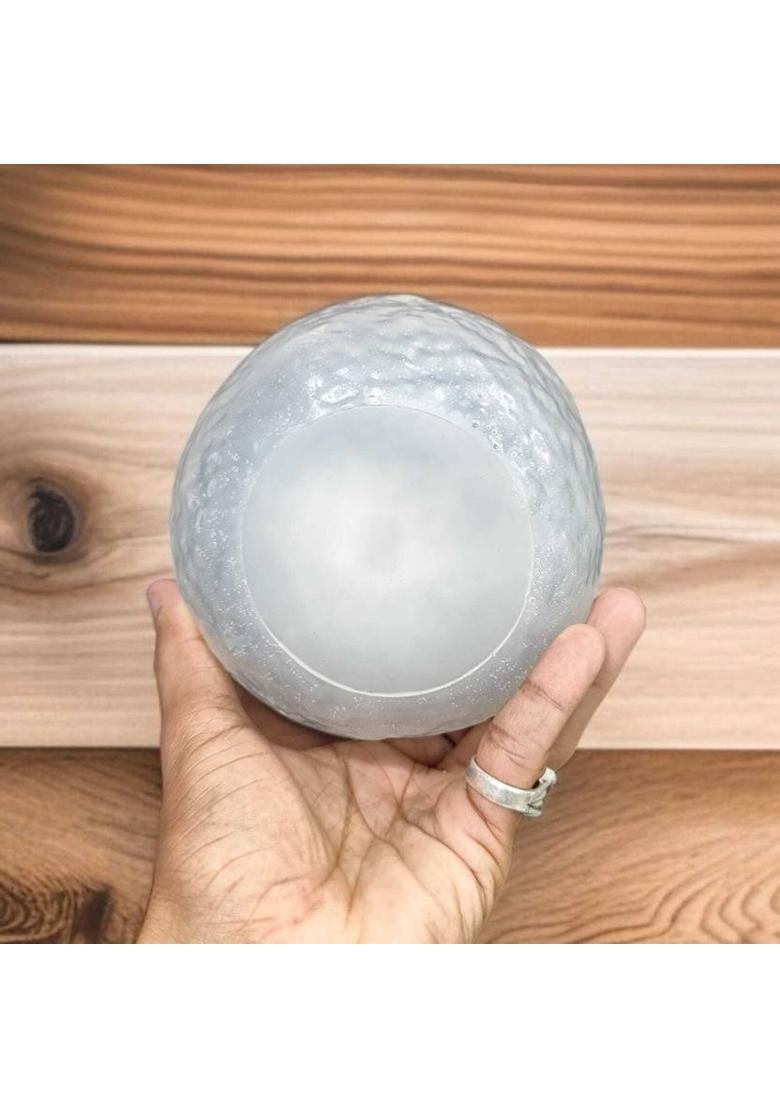 MIRAN AGATE Selenite Charging Resin Bowl with Pyrite Raw (30–50 g) Decorative Showpiece - 10 cm&nbsp;&nbsp;(Stone, Silver) - Indya