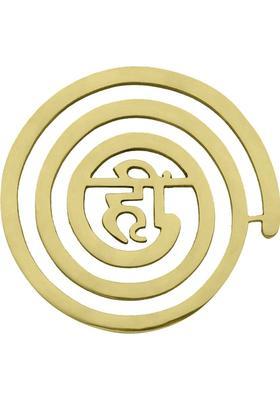 TREEMAISON Vastu Brass (Hii) Helix for Vastu Dosh / Vastu Remedy ( 6-Inch , Pack-01) Decorative Showpiece - 1 cm&nbsp;&nbsp;(Brass, Gold)