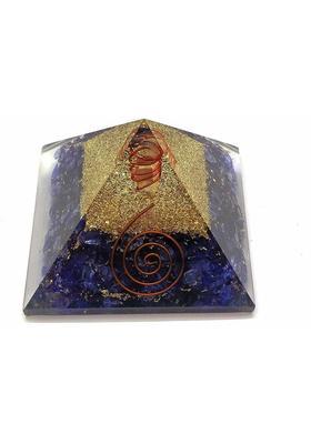 Orgonite Shop Handmade Geometric Pyramid Made with Lapis Lazuli Onyx, Copper Dust Decorative Showpiece - 6 cm&nbsp;&nbsp;(Crystal, Stone, Multicolor)