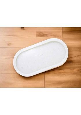 MIRAN AGATE Selenite Crystal Charging Resin Plate Tray | Reiki Healing & Energy Cleansing Decorative Showpiece - 23 cm&nbsp;&nbsp;(Stone, Resin, Crystal, Multicolor)