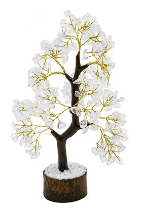 TREEMAISON Vastu Crystal CLEAR QUARTZ Tree (300 BEADS) Crystal Showpiece for Home Decor Decorative Showpiece - 26 cm&nbsp;&nbsp;(Crystal, White)