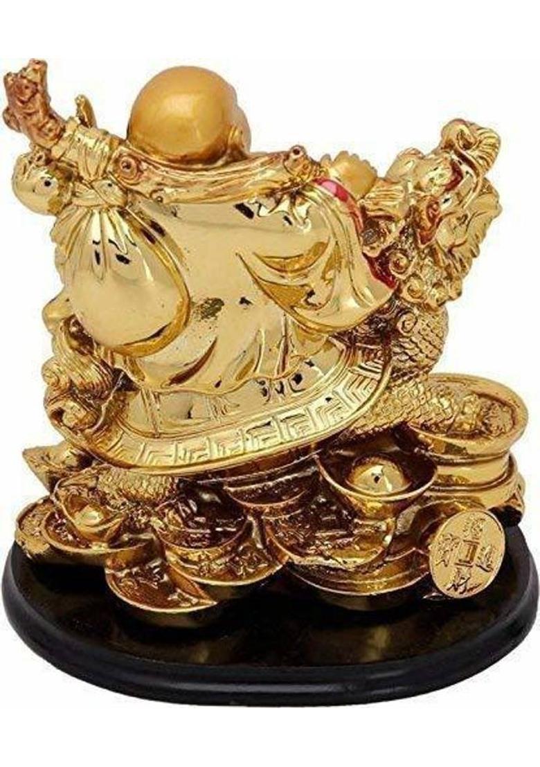 Ripe India Porcelain Feng Shui Laughing Buddha Health Wealth and Happiness Decorative Showpiece - 14 cm&nbsp;&nbsp;(Polyresin, Multicolor) - Indya