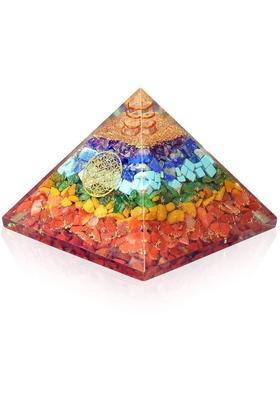 Multiagate 7 Chakra Orgonite, Vastu Pyramid,Reiki Healing Pyramids & Feng Shui Pyramid Decorative Showpiece - 7 cm&nbsp;&nbsp;(Crystal, Multicolor)