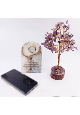 estore vastu/feng Shui Amethyst Gem Stone Tree for Life vastu Decoration (300 Beads) Decorative Showpiece - 21 cm&nbsp;&nbsp;(Stone, Purple)