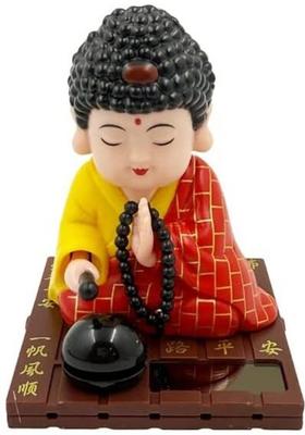 YUGDEEP SOLAR BUDHA Decorative Showpiece - 11 cm&nbsp;&nbsp;(Plastic, Red)