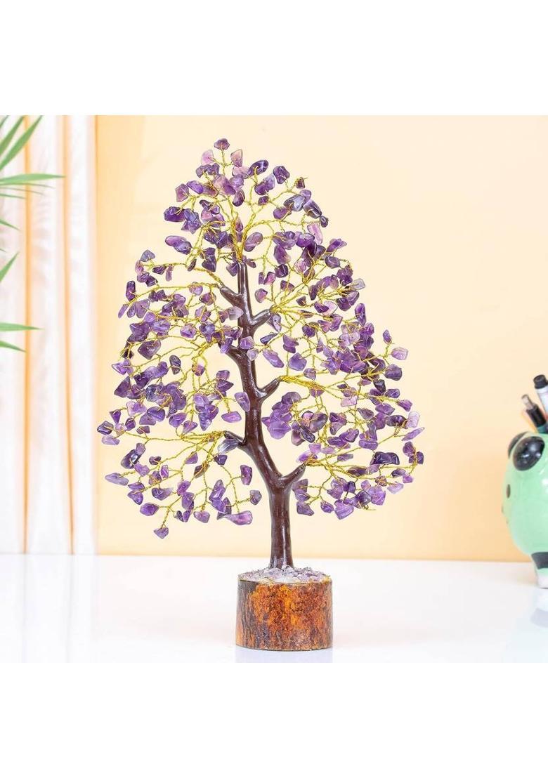 MIRAN AGATE AMETHYST GEMSTONE TREE Decorative Showpiece - 23 cm&nbsp;&nbsp;(Crystal, Stone, Multicolor) - Indya