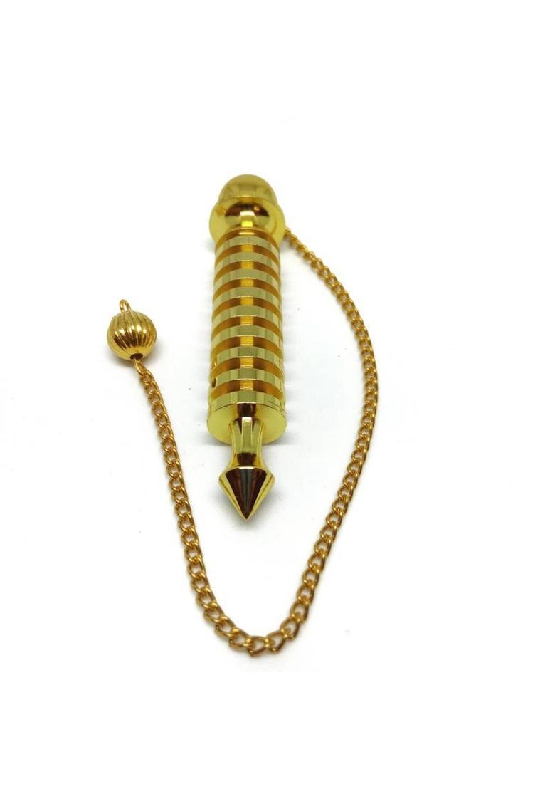 Crystals Way 9 Plate Ring Brass Metal ISIS Pendulum for Crystal Therapy Healing Dowsing and Prediction Decorative Showpiece - 7 cm&nbsp;&nbsp;(Brass, Gold) - Indya