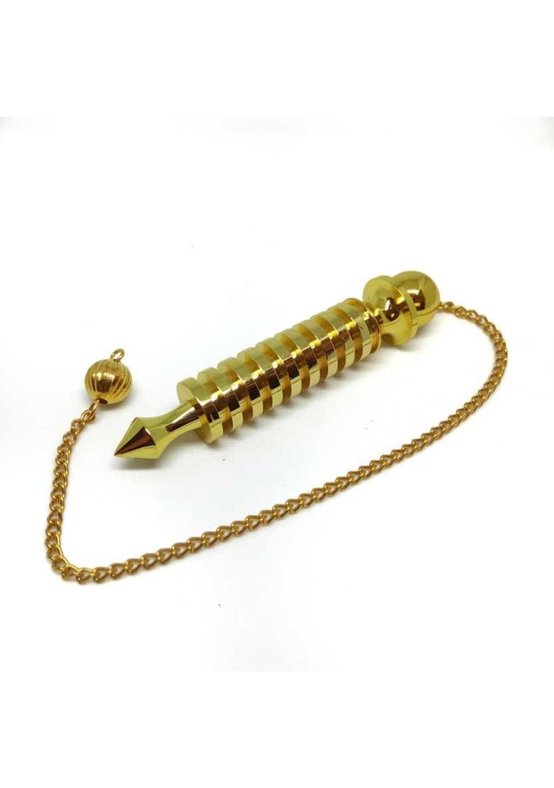 Crystals Way 9 Plate Ring Brass Metal ISIS Pendulum for Crystal Therapy Healing Dowsing and Prediction Decorative Showpiece - 7 cm&nbsp;&nbsp;(Brass, Gold) - Indya