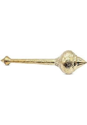 MLS HANDICRAFTS Brass Made Hindu Religious Lord Hanuman Bajrang Bali Gada Decorative Showpiece - 14 cm&nbsp;&nbsp;(Gold Plated, Gold)
