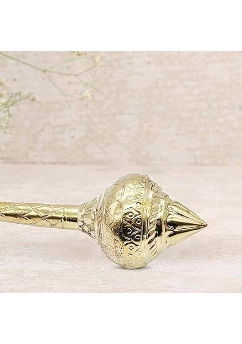 MLS HANDICRAFTS Brass Made Hindu Religious Lord Hanuman Bajrang Bali Gada Decorative Showpiece - 14 cm&nbsp;&nbsp;(Gold Plated, Gold) - Indya