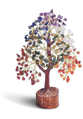 Shubh Sanket Vastu Crystal Tree with Ceramic Stem 8-9 inches Decorative Showpiece - 20 cm&nbsp;&nbsp;(Crystal, Multicolor)
