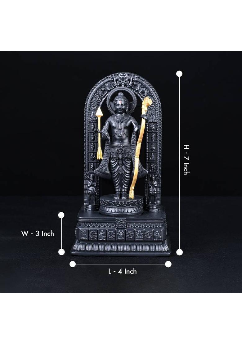 ARTARIUM Ram Lalla Idol Shree Ram Lalla Statue for Home Decor & Mandir Pooja Decoration Decorative Showpiece - 17.78 cm&nbsp;&nbsp;(Resin, Black) - Indya