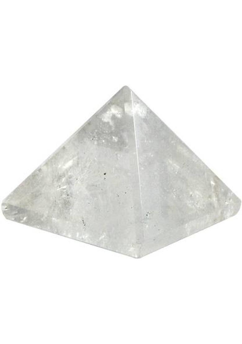 CRYSTU Clear Quartz Pyramid Natural Crystal Pyramid 30-35 mm Reiki Healing Stone Pyramid For Vastu Correction And Increase Energy Decorative Showpiece - 3 cm&nbsp;&nbsp;(Crystal, White) - Indya
