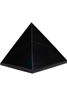 Shubhanjali Black Tourmaline Crystal Pyramid for Vastu Wealth Meditation Healing 100-150 Gm Decorative Showpiece - 5 cm&nbsp;&nbsp;(Crystal, Stone, Black)