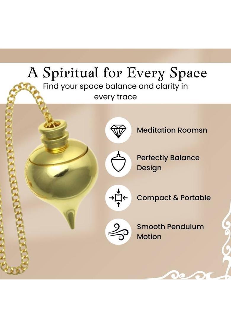 Plus Value Orbit Brass Metal Dowsing Pendulum for Vastu, Feng Shui, Reiki Healing Experts Decorative Showpiece - 10 cm&nbsp;&nbsp;(Brass, Gold) - Indya