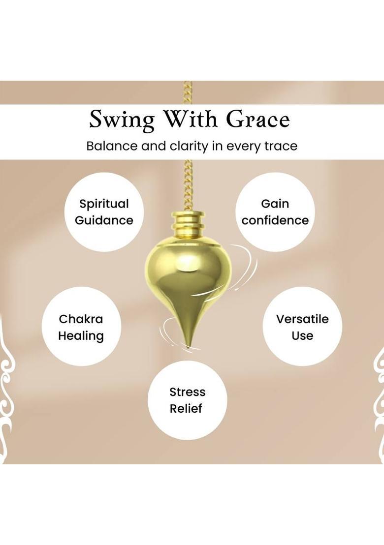 Plus Value Orbit Brass Metal Dowsing Pendulum for Vastu, Feng Shui, Reiki Healing Experts Decorative Showpiece - 10 cm&nbsp;&nbsp;(Brass, Gold) - Indya