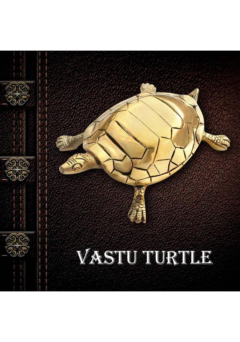 TREEMAISON Vastu Brass Tortoise For Good Health / Protection / Vastu Remedy { Pack of 1 } Decorative Showpiece - 6.2 cm&nbsp;&nbsp;(Brass, Gold) - Indya