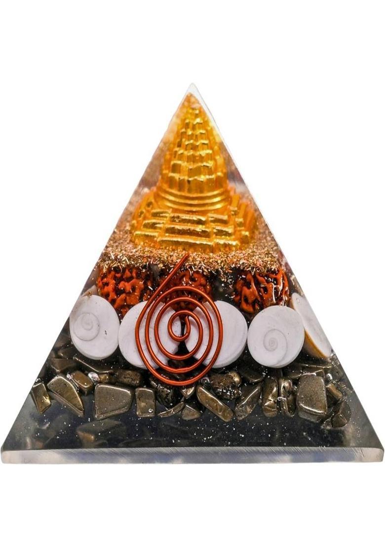 ABABILCRYSTAL PYRITE LAXMI PYRAMID Decorative Showpiece - 7 cm&nbsp;&nbsp;(Crystal, Multicolor) - Indya