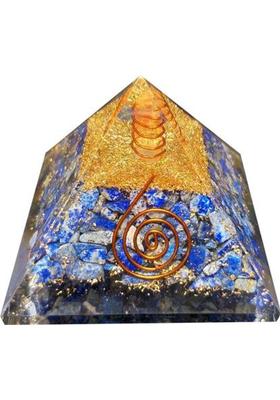 ALDOMIN Lapis Lazuli Healing Crystal Orgonite Pyramid Decorative Showpiece - 7 cm&nbsp;&nbsp;(Crystal, Multicolor)