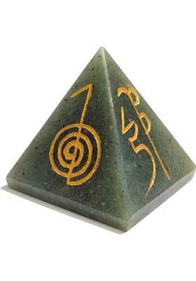 REIKI CRYSTAL PRODUCTS Green Jade Pyramid Natural Crystal Pyramid Reiki Symbol 30 mm Reiki Healing Stone Pyramid For Vastu Correction And Increase Energy Decorative Showpiece - 3 cm&nbsp;&nbsp;(Crystal, Green)