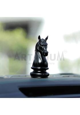 ARTARIUM Knight Horse Chess Piece Statue Sculpture Figurine for Car Dashboard Decorative Showpiece - 9.9 cm&nbsp;&nbsp;(Resin, Black)