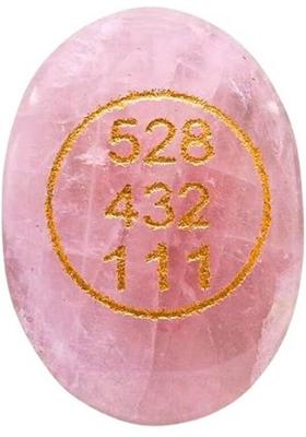 TASMIYA Rose Quartz Zibu Coin Attract Love, Peace and Positive Energy Decorative Showpiece - 2 cm&nbsp;&nbsp;(Crystal, Pink)