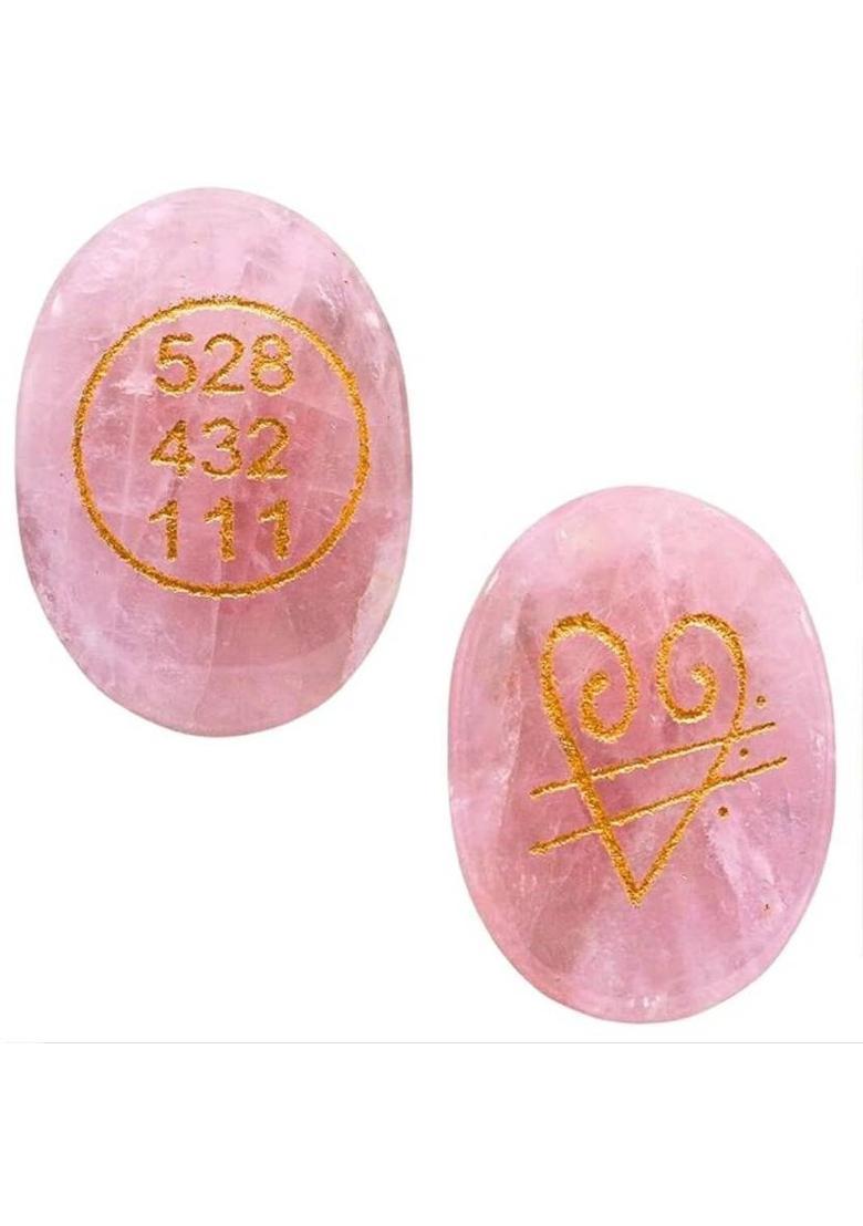 TASMIYA Rose Quartz Zibu Coin Attract Love, Peace and Positive Energy Decorative Showpiece - 2 cm&nbsp;&nbsp;(Crystal, Pink) - Indya