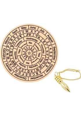 TREEMAISON Vastu Star Dowsing Brown Board Acrylic Board Set With Brass Pendulum Decorative Showpiece - 0.3 cm&nbsp;&nbsp;(Plastic, Brown)